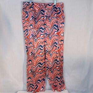 Adore Me Pajama Pants Loungewear Blue & Pink Satin Pockets Elastic in Back 1X